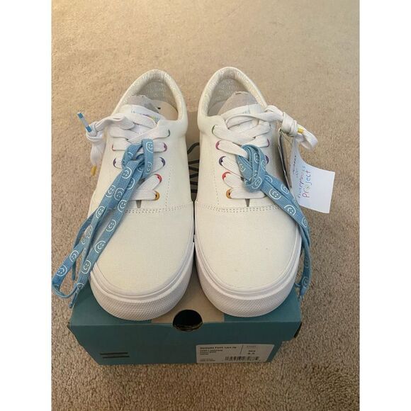 *NWT* TOMS x Happiness Project Men’s White Rainbow Sneakers - Picture 4 of 12